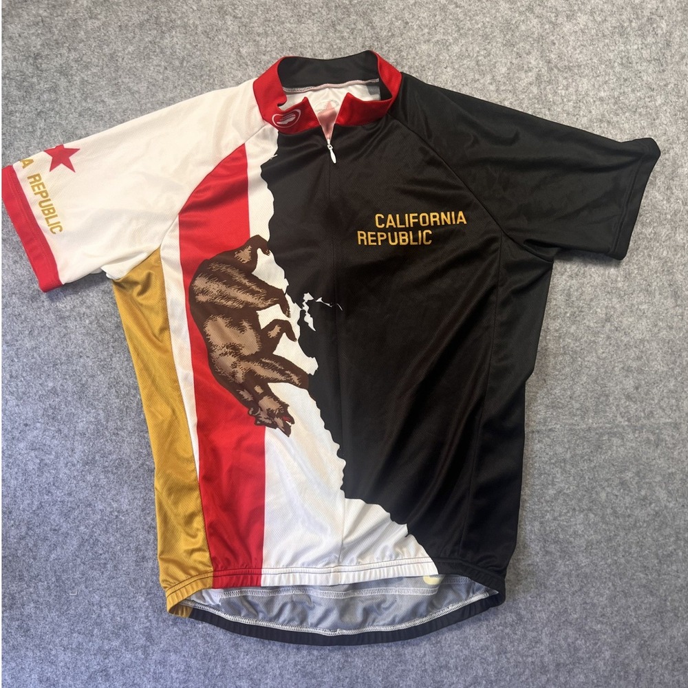 Performance California Republic Cycling Jersey Medium Multicolor Bear Flag Mesh